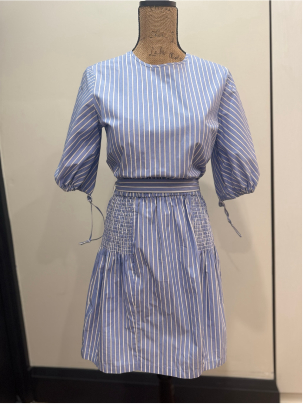 Maison Scotch Striped Cotton Poplin Dress Preppy Coastal Cottagecore S Costal